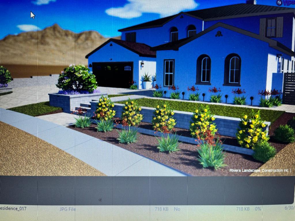 3D landscape design rendering for a residential property